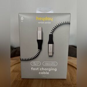 Heyday Artist Series 6’ USB-C to USB-C Fast Charging Cable, NIB